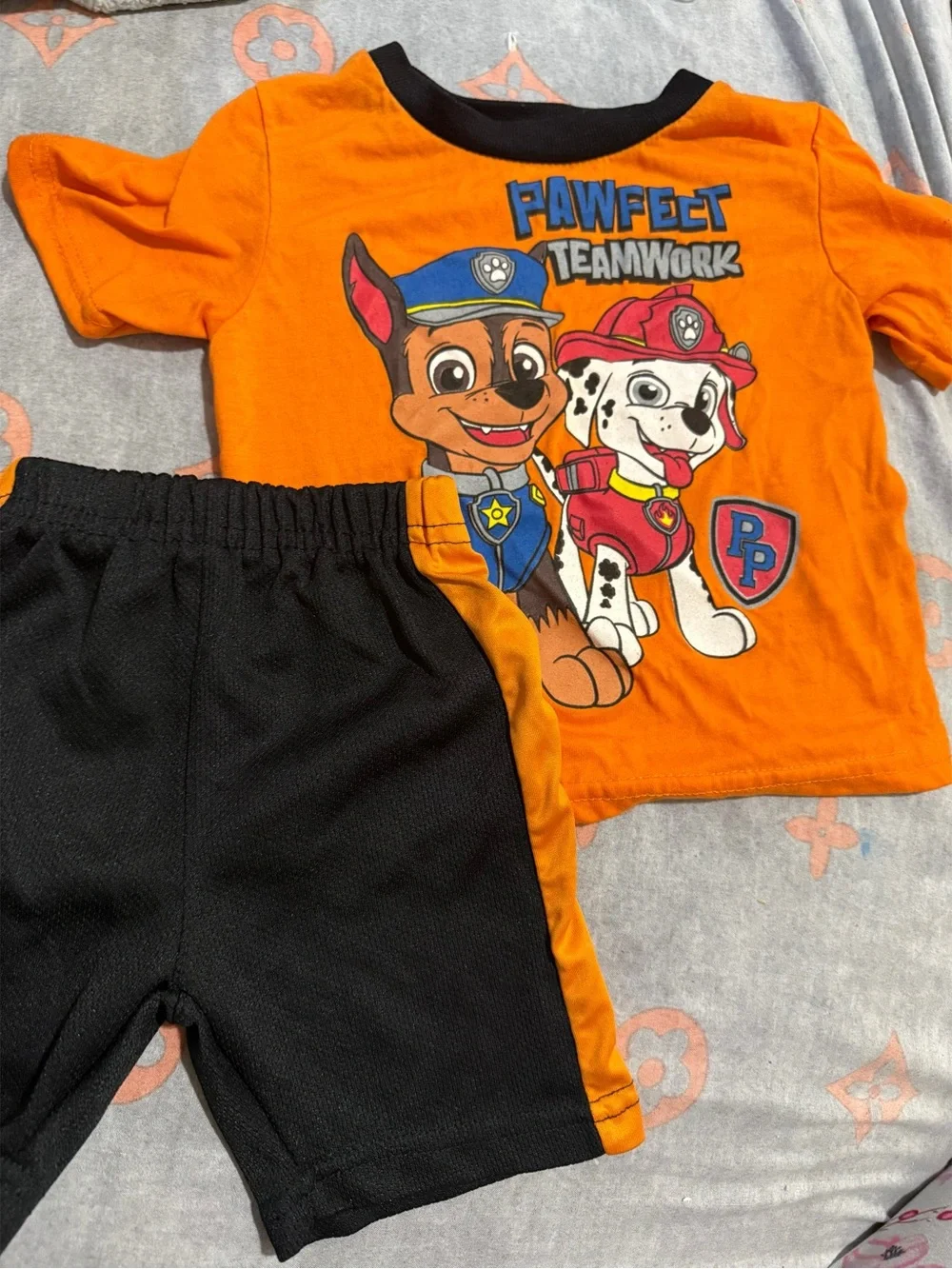 Paw Patrol Orange Tee & Black Shorts Set